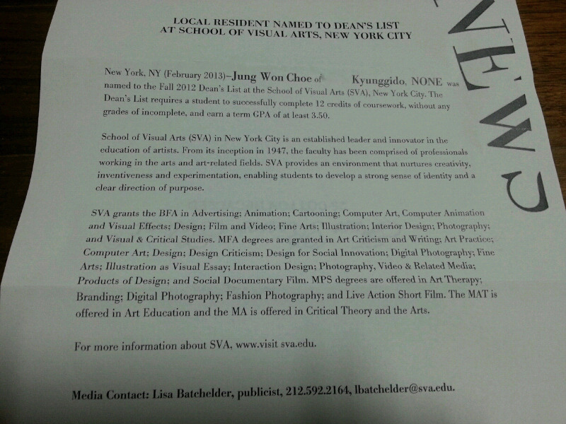 Letter from SVA